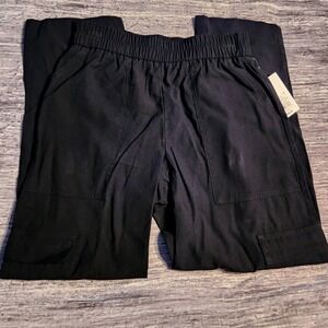 A New Day Cargo Pants High Waist Pull On Casual‎ Black Pants Size Small